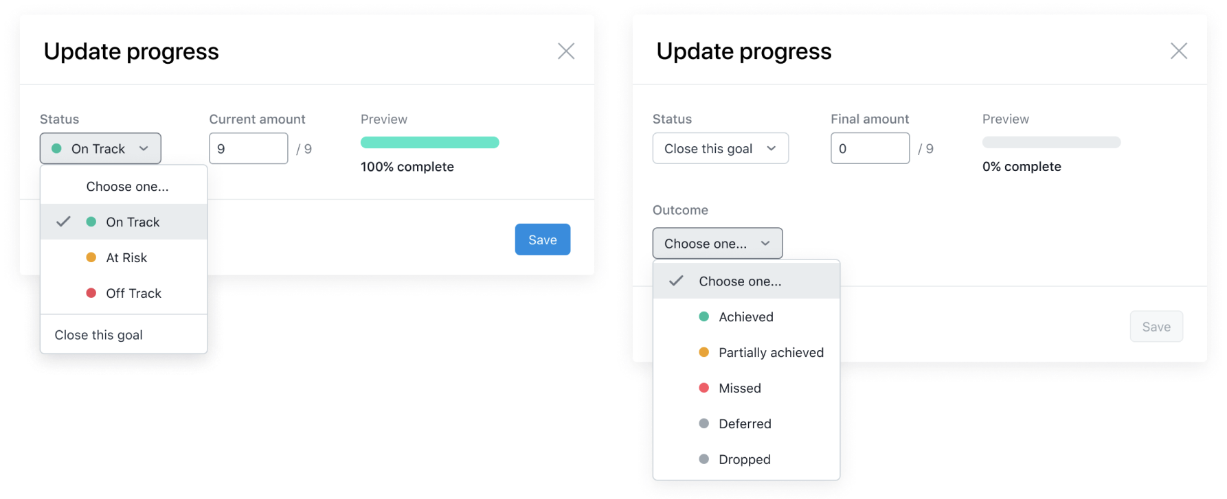 Goal progress overlay